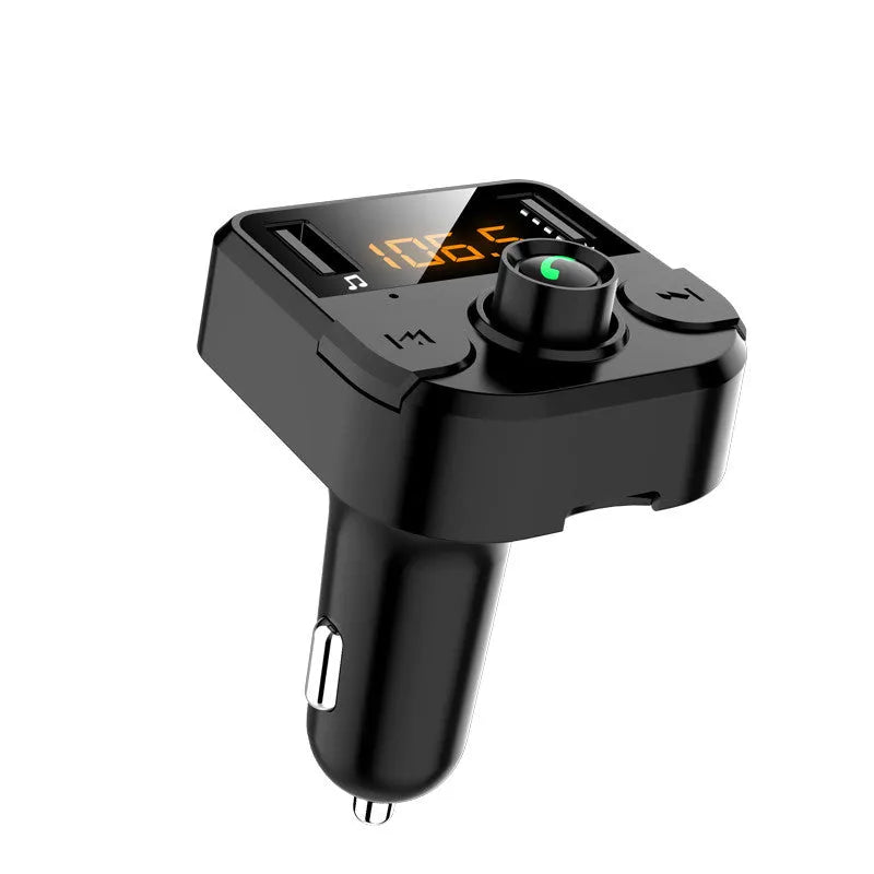 Black car MP3 Bluetooth player with 1.1-inch screen for cigarette lighter power connection
