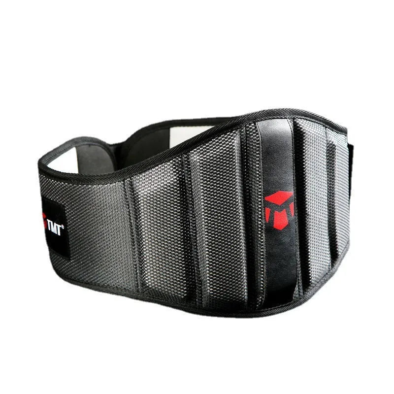 Deep squat workout belt for weightlifting hard pull with lumbar support in black