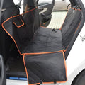 Black 600D Oxford cloth pet car seat cover with orange edge on rear bench