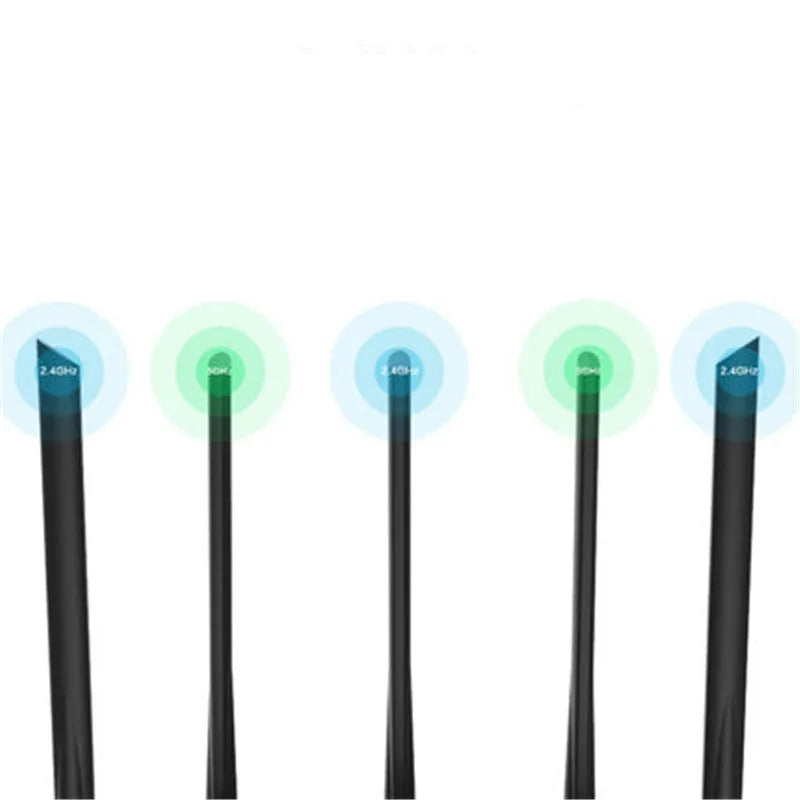 Dual-band router AC7 black with four LAN ports, compact 220x141.5x49mm