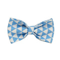 Blue triangular ring rope dog harness set with collar, lead, decorative bow and vest on cloth material