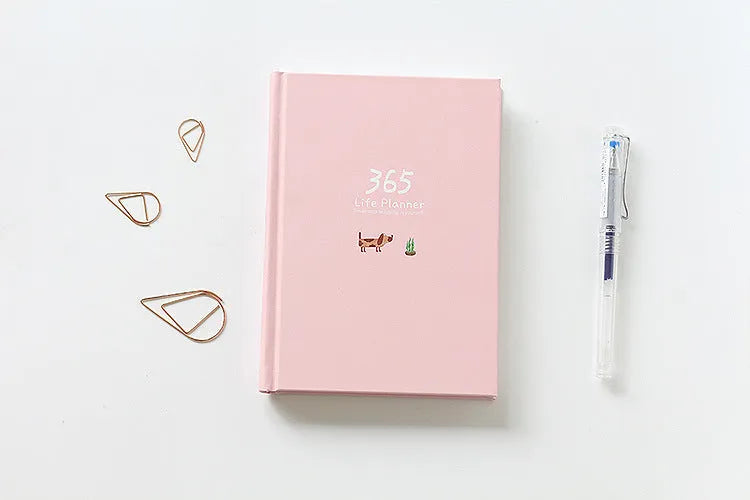 Schedule This Hardback Colour Set Inside Notebook with 228 pages, 100gsm paper, original designer illustration, dark green cover