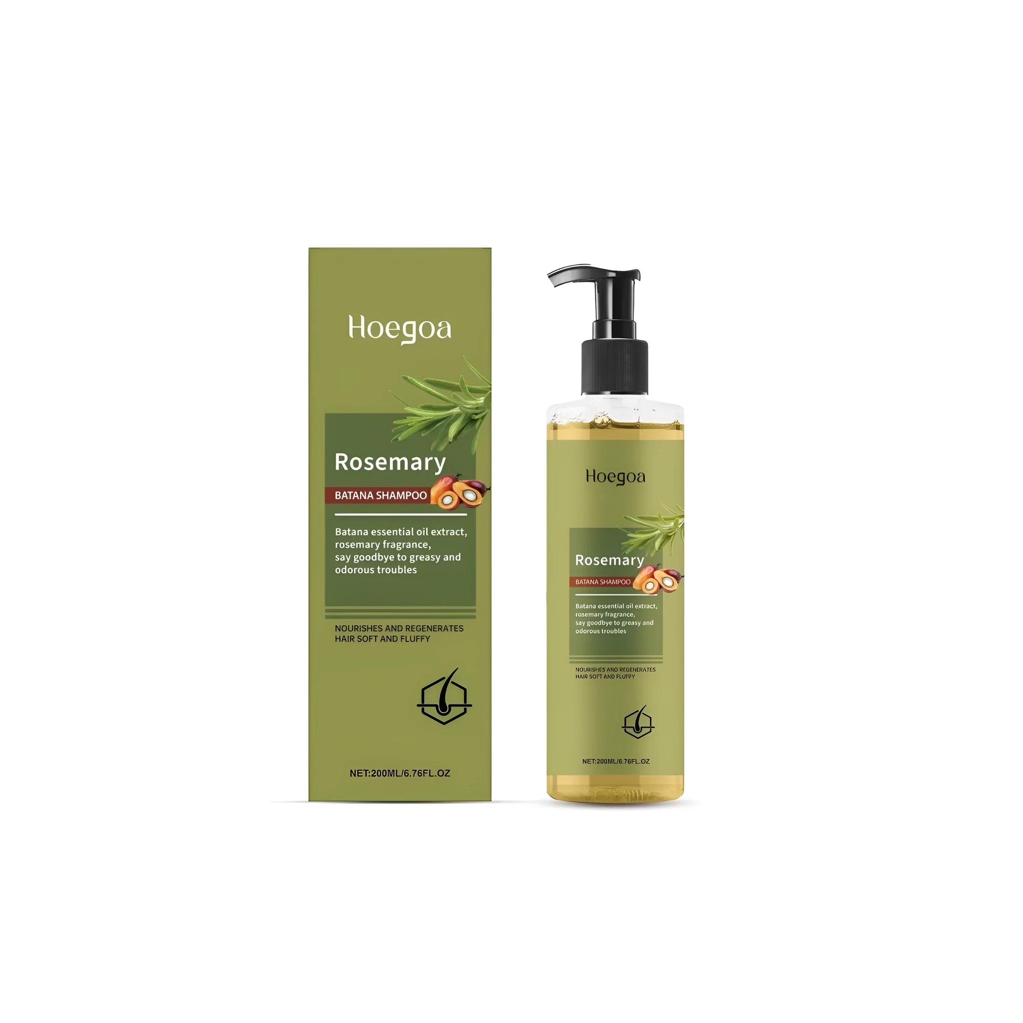 200ML bottle of Rosemary Hair Growth Shampoo with botanical extract formula