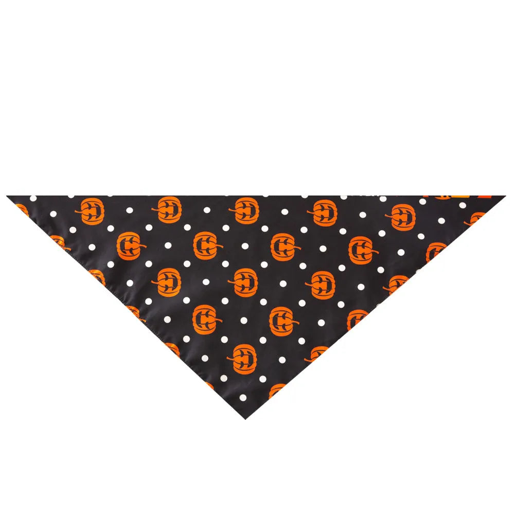 Halloween pet saliva towel with ghost print on cotton fabric, 48x48x70cm, for cats and dogs
