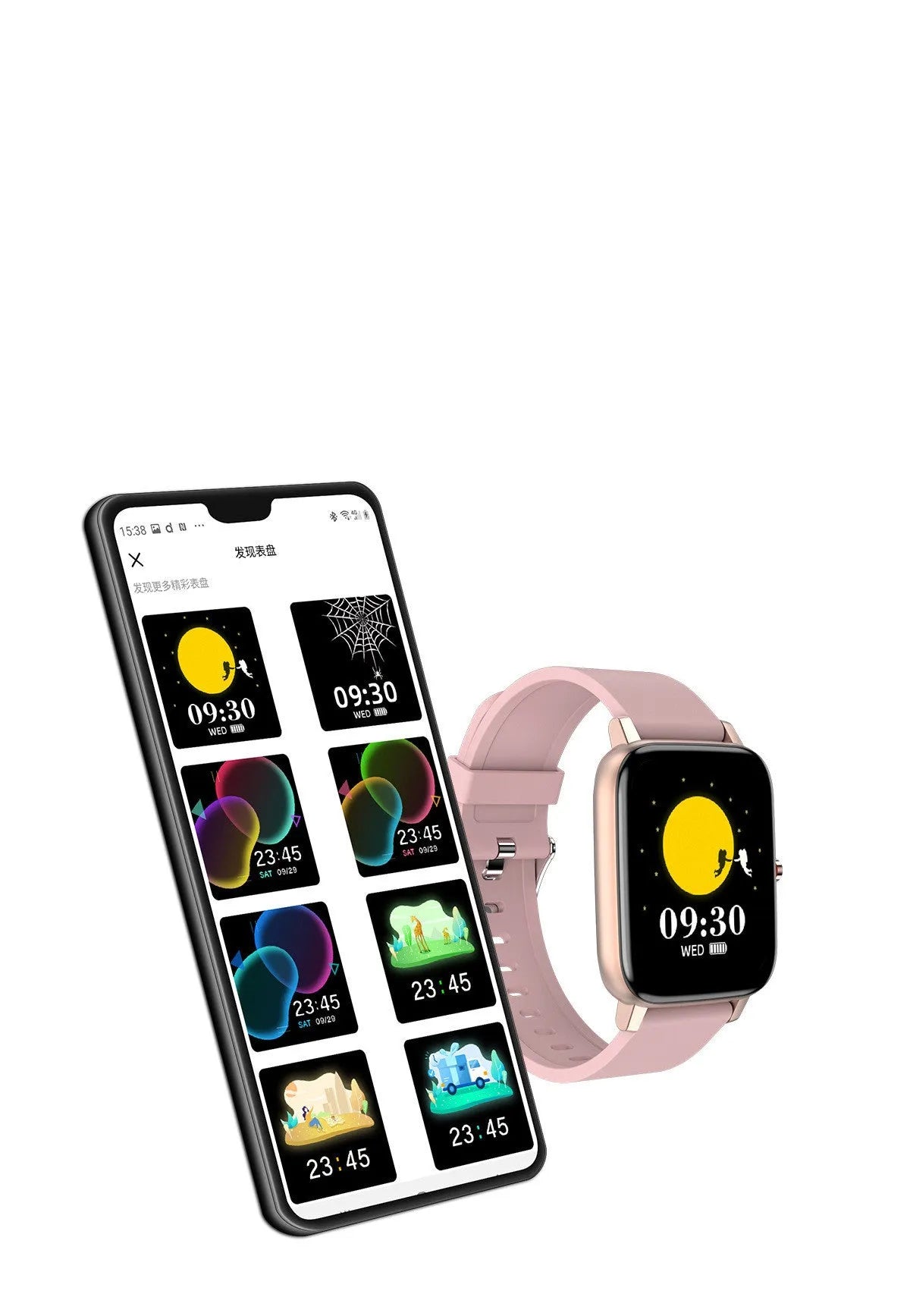 H80 black sports smart watch with silicone strap showing heart rate graph on touch screen