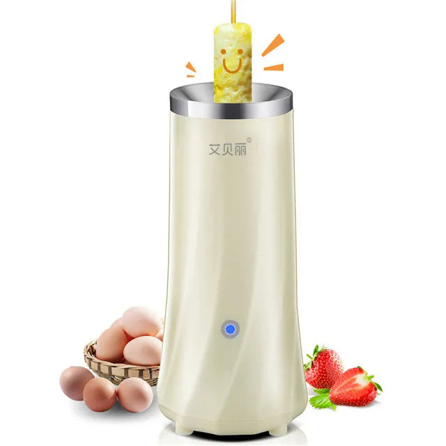 Compact beige mini breakfast machine with automatic function for morning meal preparation