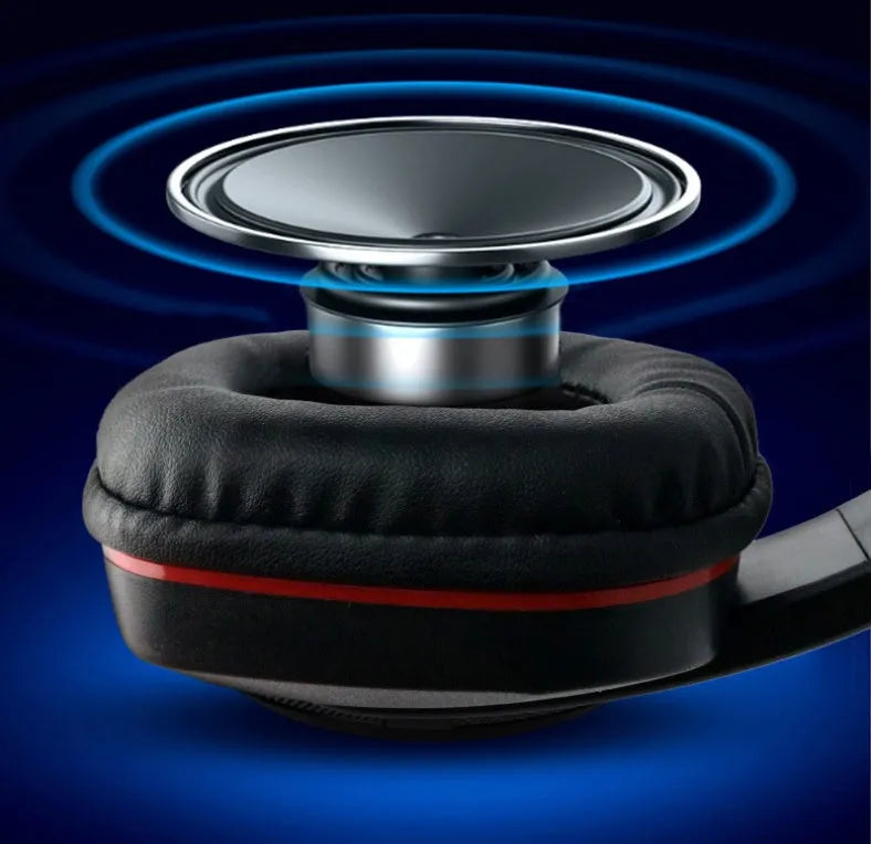 Black wired over-ear gaming headset for PC with 6.3mm plug and 40mm speakers.