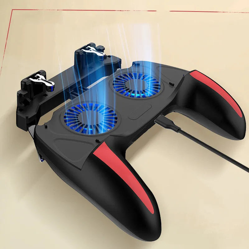 H10 mobile phone cooling fan attached to smartphone showing touch screen interface