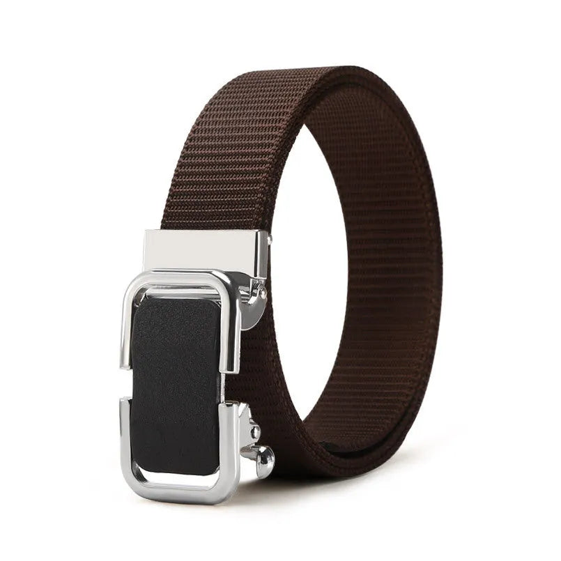 Men's nylon canvas belt with toothless buckle in multiple colour options