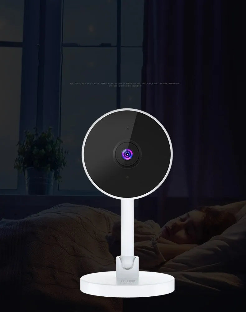 White gun-style WiFi home security camera with 1080p resolution and intelligent network alarm system