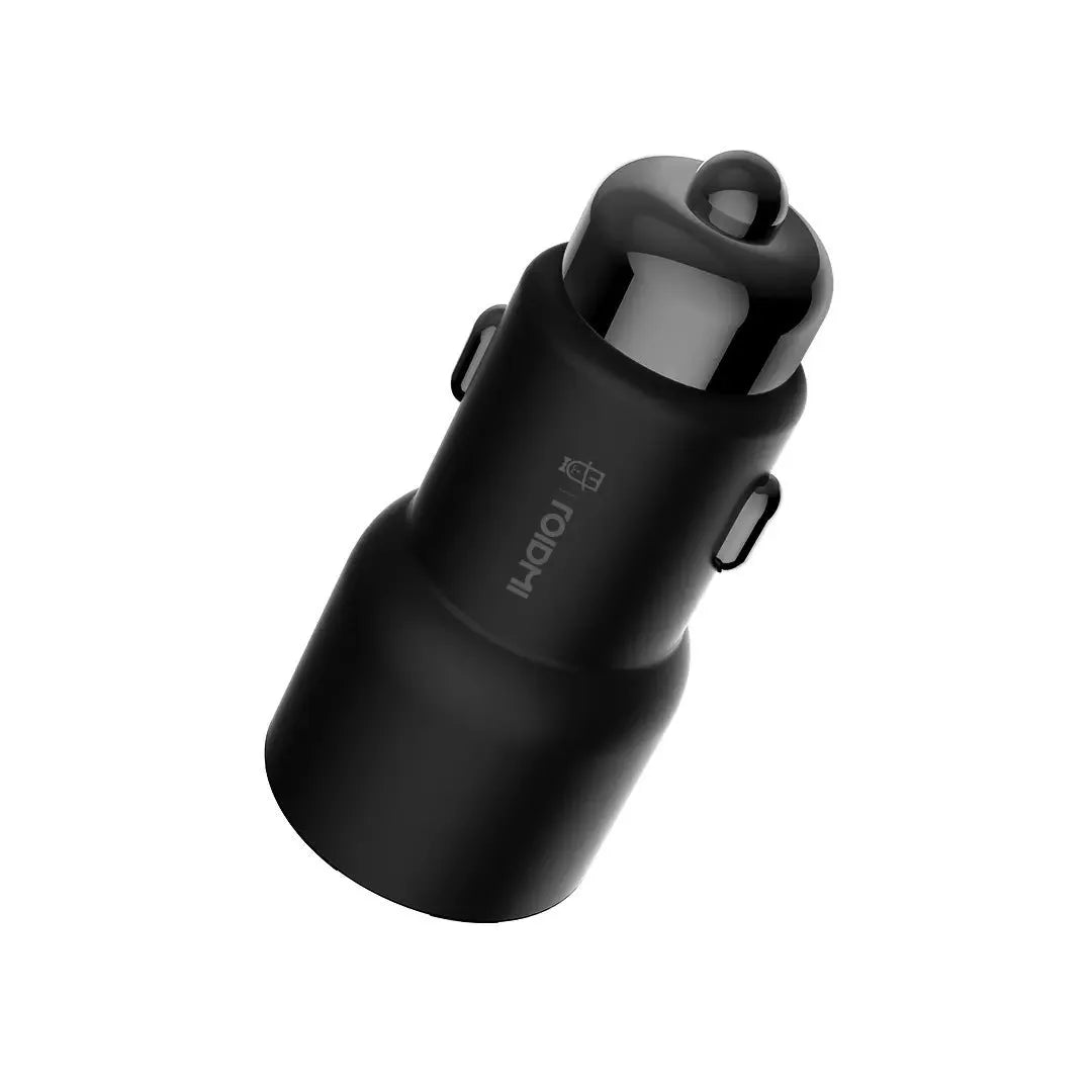 Black Ruimi 3S Music Bluetooth Car Charger for USB phone charging and audio playback.
