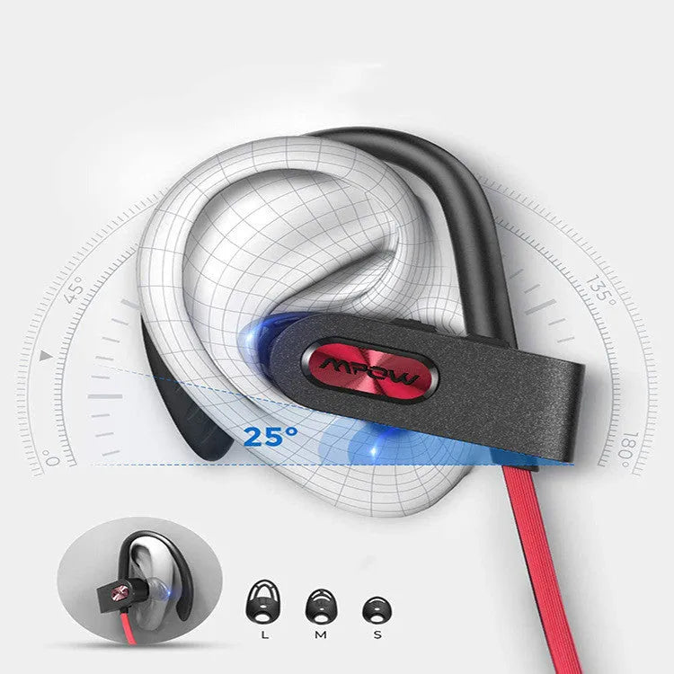 Flame2 hanging ear Bluetooth headset in black, pink, and red colour options showing wireless design