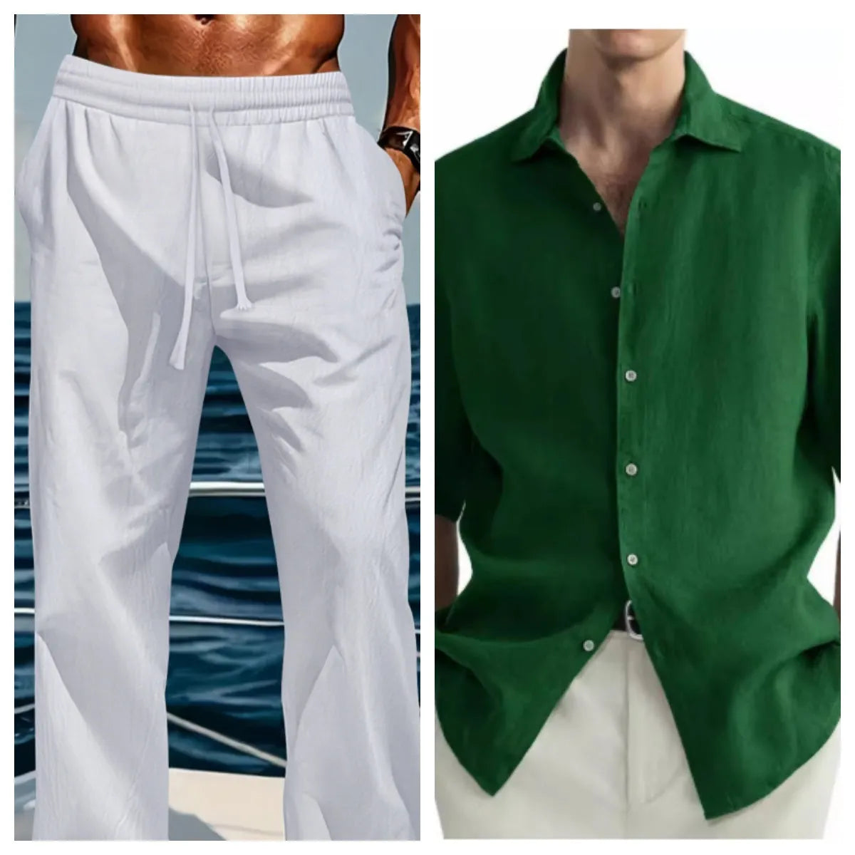 Men's green washed cotton casual shirt with cardigan style regular fit