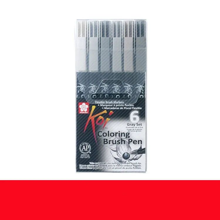 Water-based watercolour marker set with soft tip brush pens in 6, 12, or 24 colour options