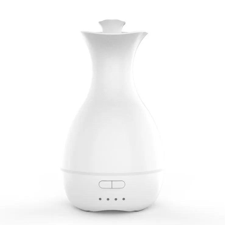 White ultrasonic aromatherapy diffuser and humidifier with colourful night light and 200ml capacity