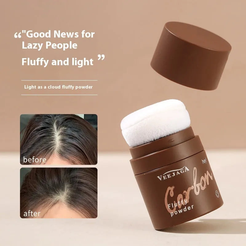 Oil control booster powder for face and bangs in three shade options: transparent, brown, and dark brown