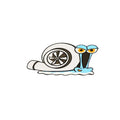 Reflective cartoon snail car sticker measuring 12cm by 8cm