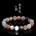 Natural Moonstone bracelet with colourful moon light design on wrist