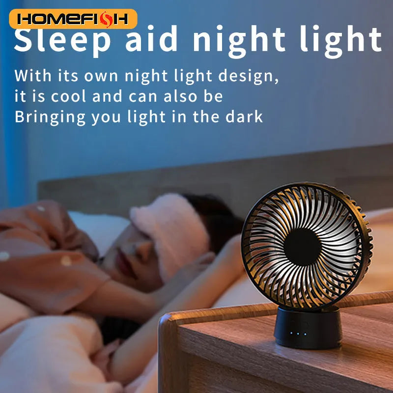HOMEFISH F2 automatic oscillating stroller fan with LED light and removable mount on a pram.