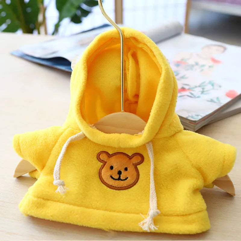 Cloth dog hoodie sweater shown in blue, available in 23cm and 42cm sizes with a grey bear pattern option.