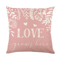 Square plaid heart print Valentine's Day decorative pillow cover measuring 45x45cm.