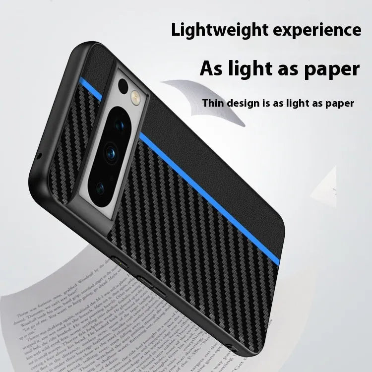 Carbon Fiber Kevlar anti-fall ultra-thin phone case for Google Pixel, shockproof, heat dissipation, imitation leather, all-inclusive hot pressing