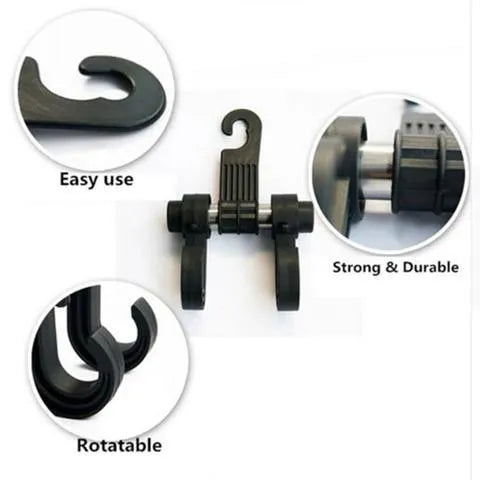 Polypropylene car seat hook vehicle hanger 17x6x11cm with three hooks