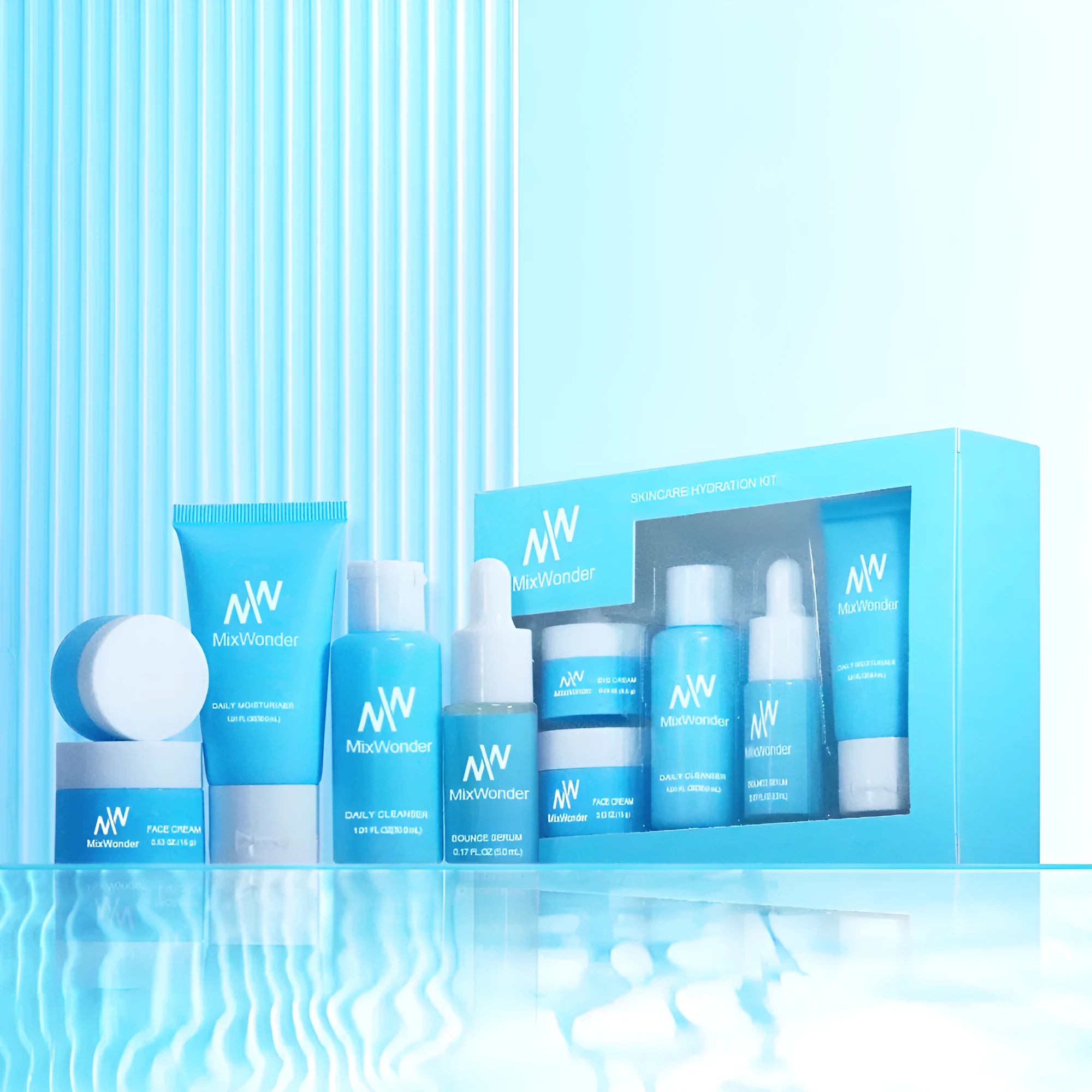 Five-piece moisturising cleansing tonic lotion cream eyes lotion travel skin care set with standard specs