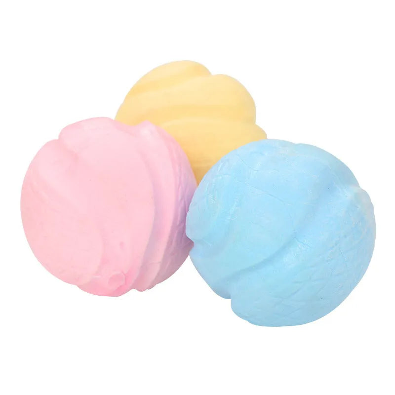 TPR foam solid dog toy ball in blue, suitable for medium and large dogs