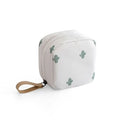 Cube shaped cloth makeup storage bag in blue, pink, white and white-pink colour options