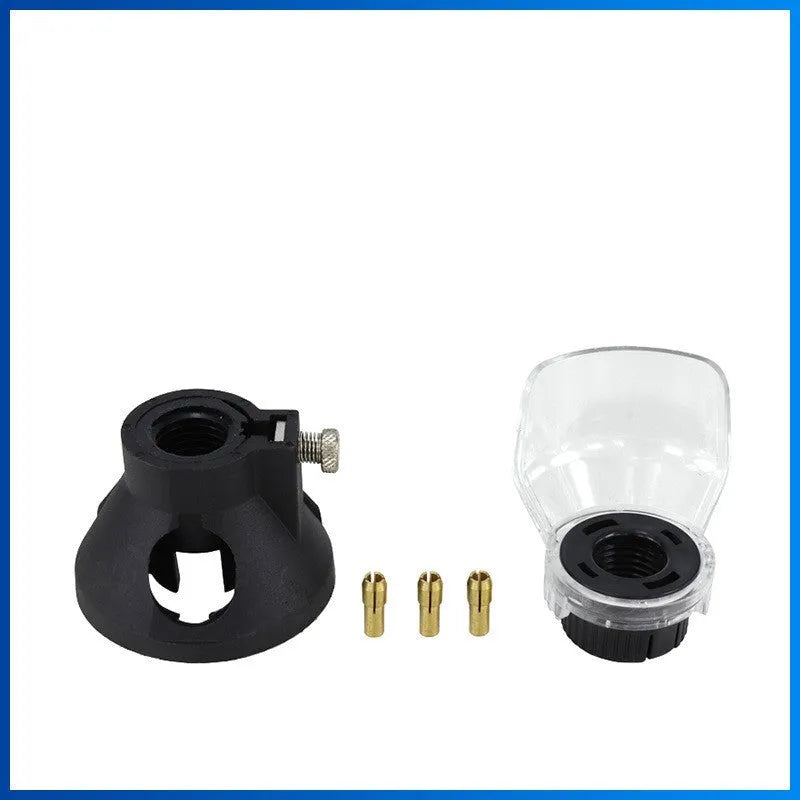Black positioning cover protective set with three copper chucks and transparent cover for drill