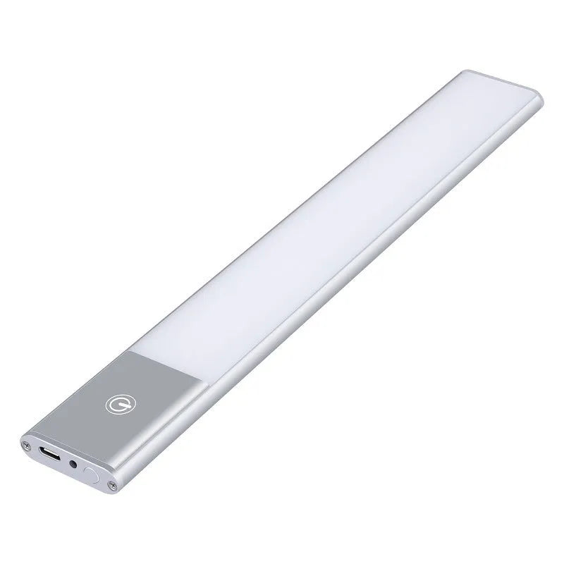 Ultra-thin LED mirror headlight with USB charging in modern simplicity style, 300x40x10mm, tri-color temperature