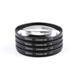 Four-piece close-up lens set for SLR camera with nylon bag, round shape, multiple sizes available