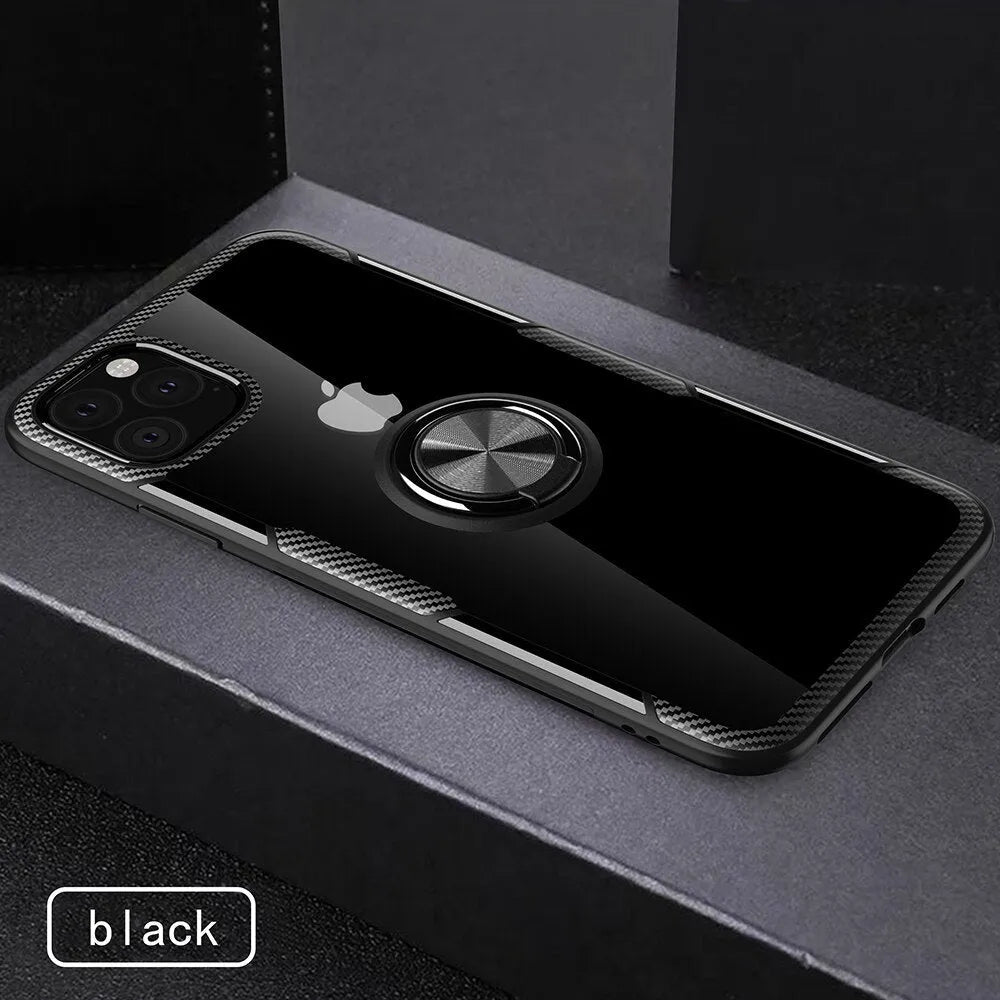 Protective back cover phone case for iPhone models, shown in a selection of colours including black and blue.