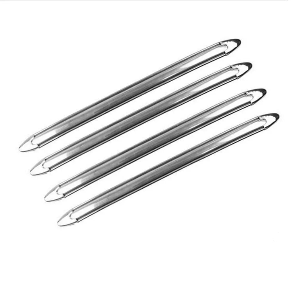 4-piece silver electroplated car anti-collision bumper strips with adhesive backing