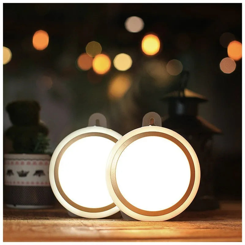 Circular white motion sensor LED light unit with 80mm diameter for cupboard or corridor