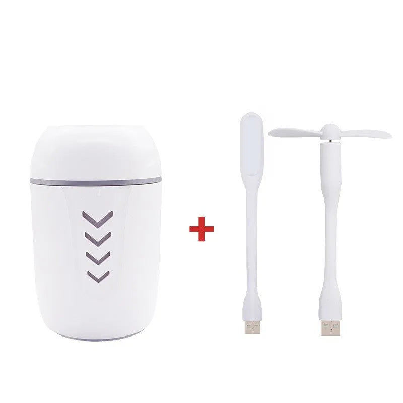 X3 portable car humidifier with columnar design in blue, pink or white colour options