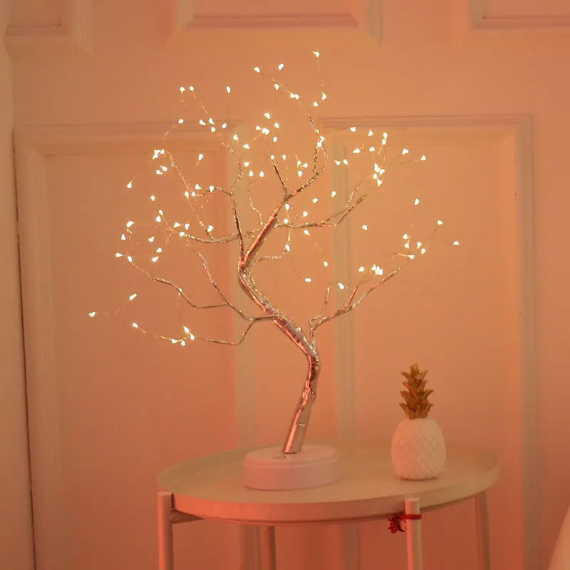 Christmas tree light with touch control, 108 LED firefly lights, USB powered decoration