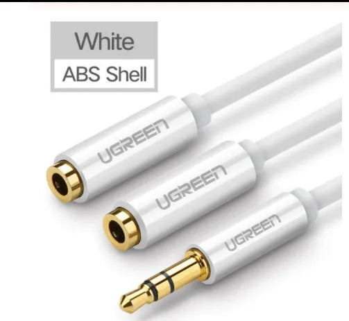 20cm black 3.5mm earphone cable with gold-plated connector and TPE outer jacket