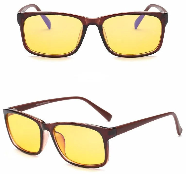 Unisex Blu-ray glasses with vintage plastic frame, PC lenses, reed colour, UV400 protection