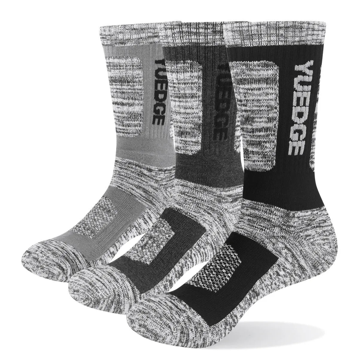 Medium tube men's basketball socks in mixed colour, combed cotton, breathable sports socks with thick cushion