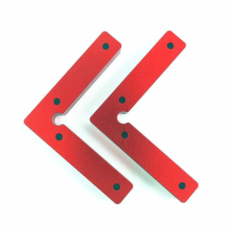 Aluminium alloy right angle positioning block for clamping a woodworking jigsaw.