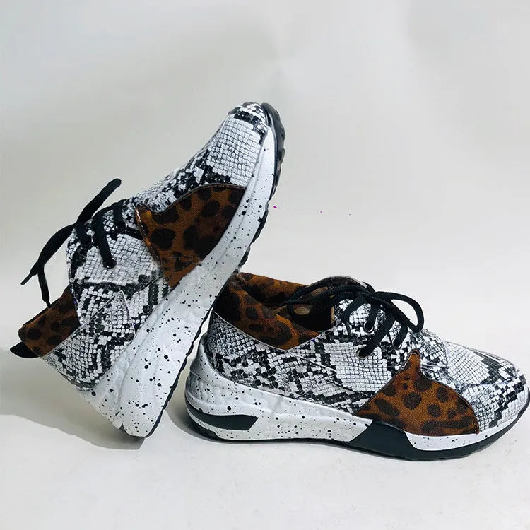 Women's casual wedge-heel sports sneakers in multiple colour patterns with suede upper and round toe