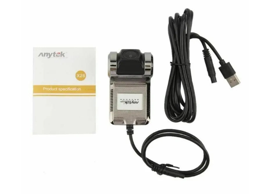 Black USB hidden car DVR recorder with built-in WiFi, GPS, and wide-angle lens on a dashboard