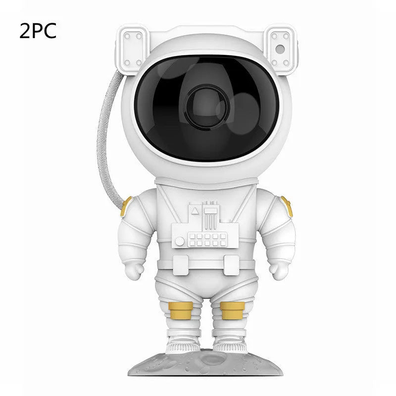 Creative astronaut galaxy starry sky projector nightlight on table with remote control, black finish