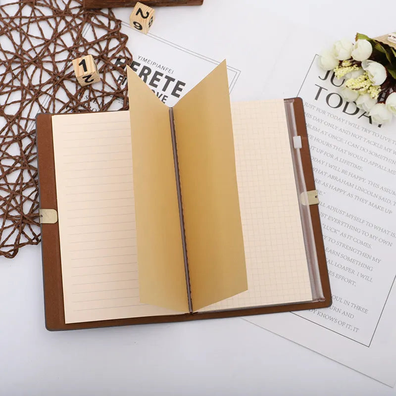 A6 PU leather diary notepad with cowhide rope binding in three colours: grey, pink, red
