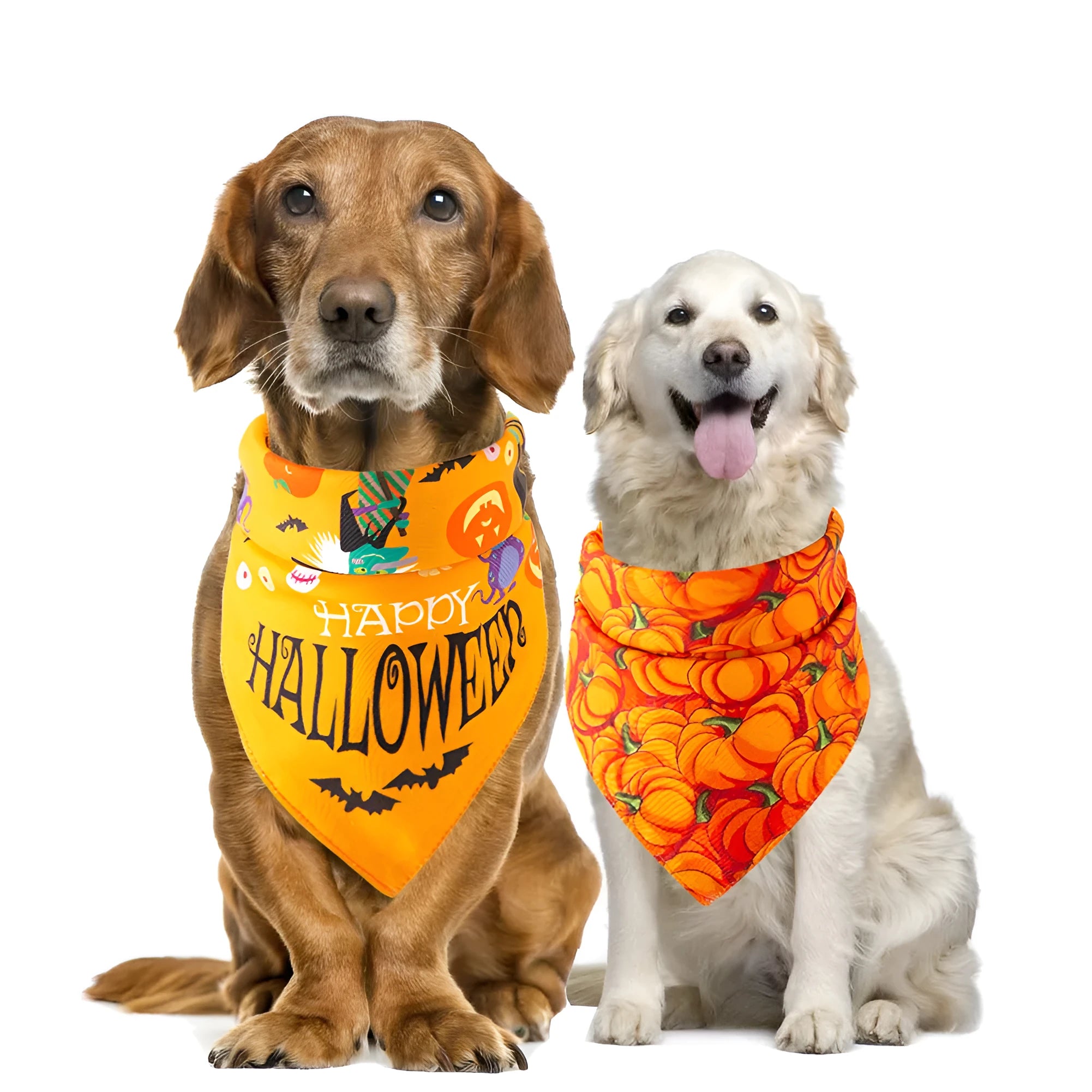 Halloween pet saliva towel with ghost print on cotton fabric, 48x48x70cm, for cats and dogs