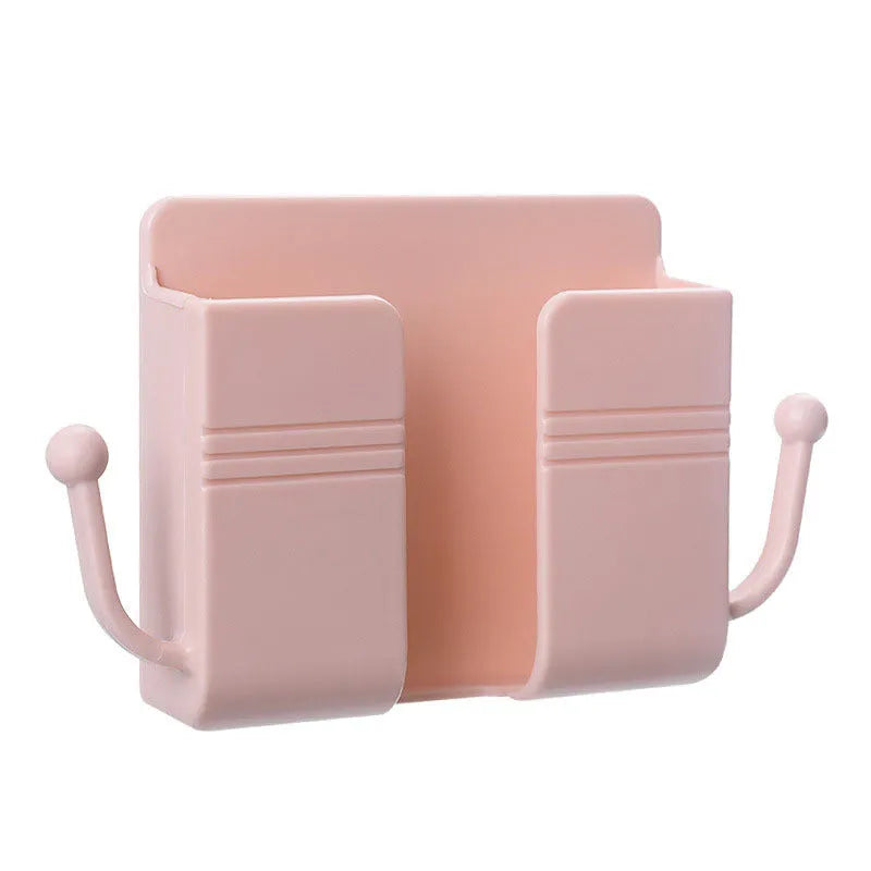 PP plastic paste wall storage box in Nordic blue with adhesive sticker mount, sealed lid, on a clean wall