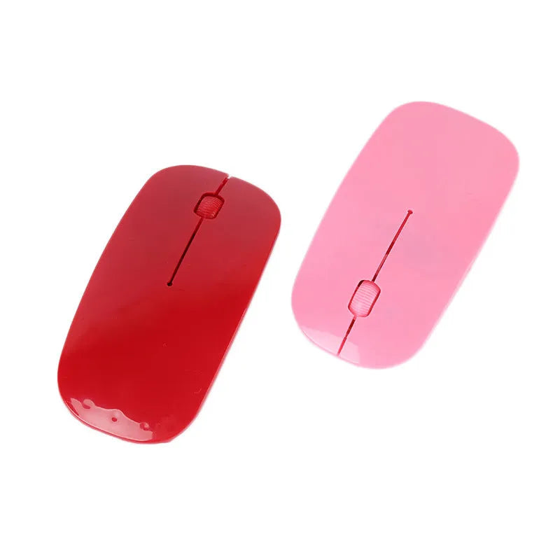 Wireless mouse in black with USB receiver, ultra-thin design, 7 colours available
