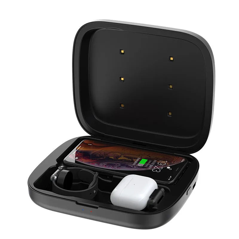 4-in-1 wireless charging disinfection box black white with indication function Micro USB